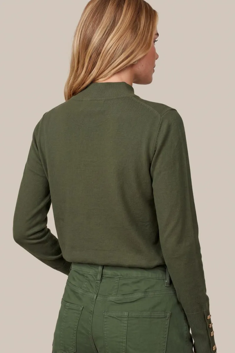 CS The Label Ambra Knit Pullover, donkerolijfgroene gebreide trui